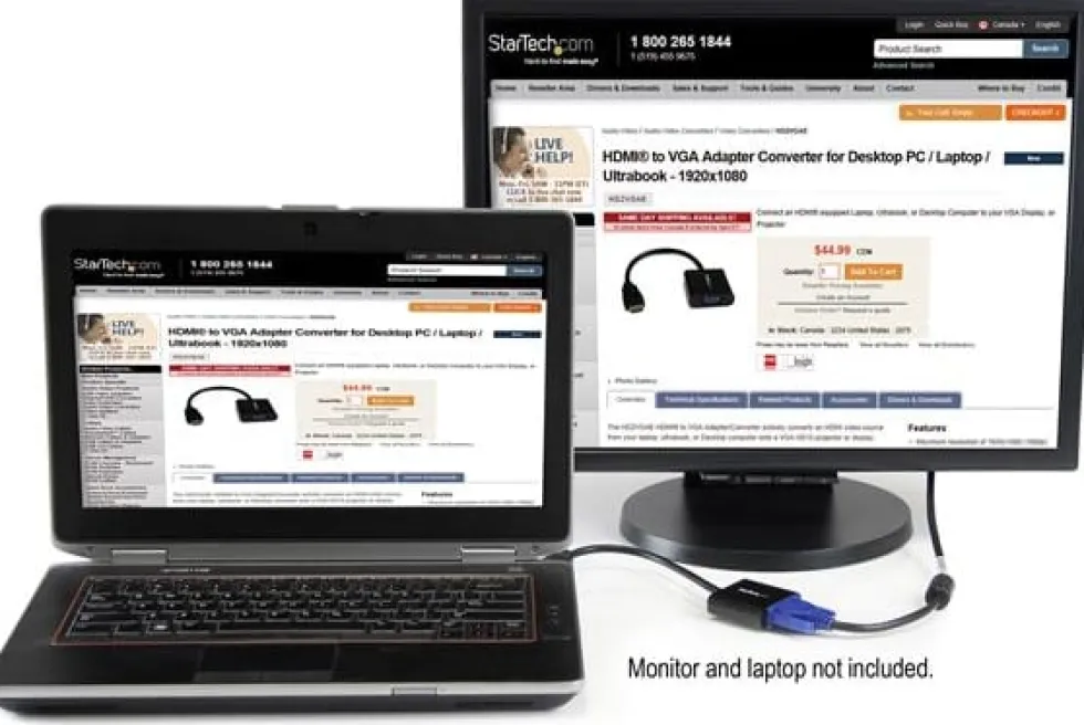 Startech - Videokort - HDMI hane till HD-15 (VGA) hona - 24.5 cm