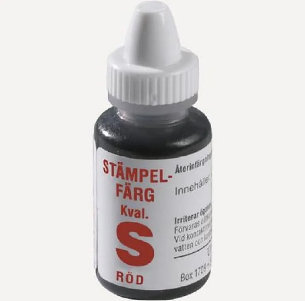 Stämpelfärg självfärgande 10ml röd