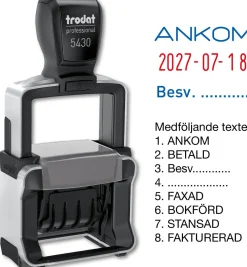 Stämpel TRODAT 5430/L Dat m.standardtext