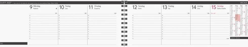 Stor Plankalender Elegant 2027