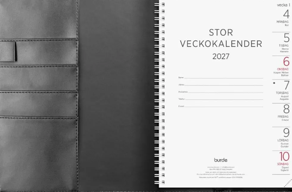 Stor Veckokalender 2027 svart