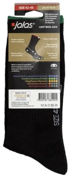 Strumpa merino JALAS 8220 svart 42-43