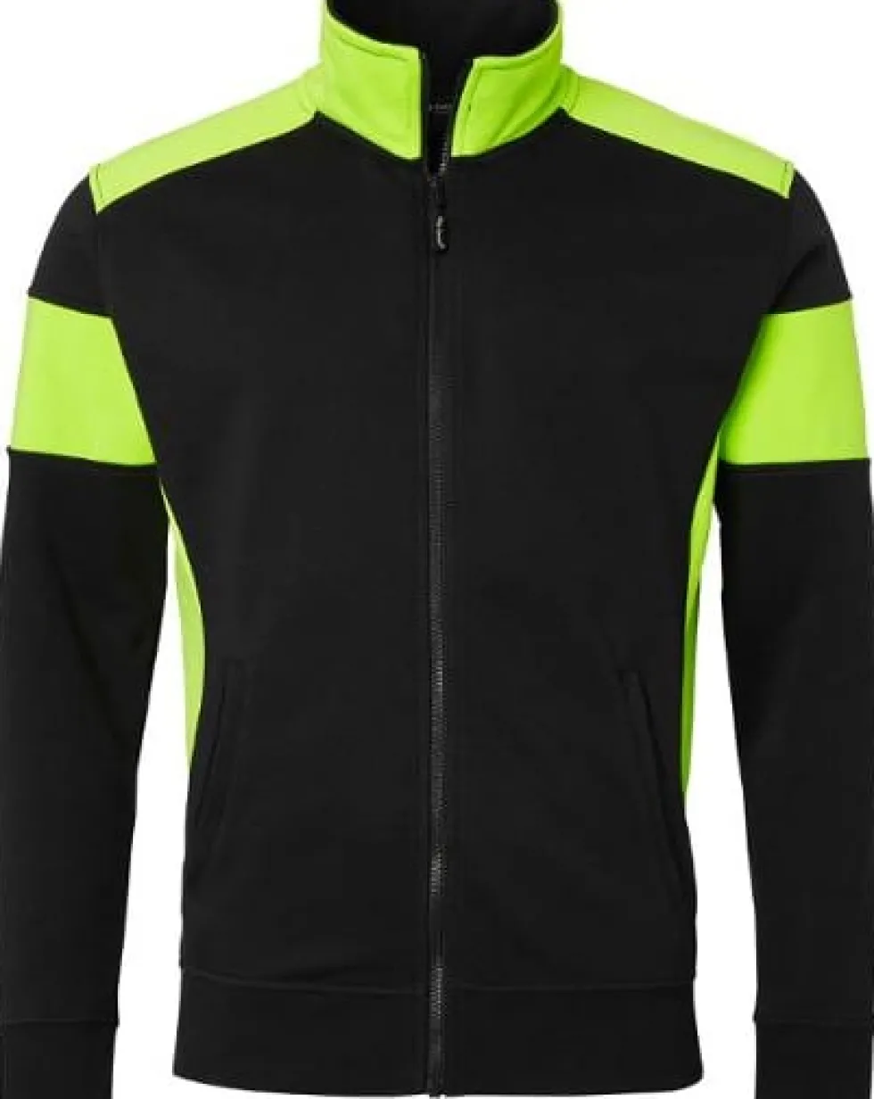 Sweatjacka TOP SWEDE 223 sv/fl gul 5XL