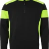 Sweatshirt halfzip 222 sv/fluor. gul 4XL