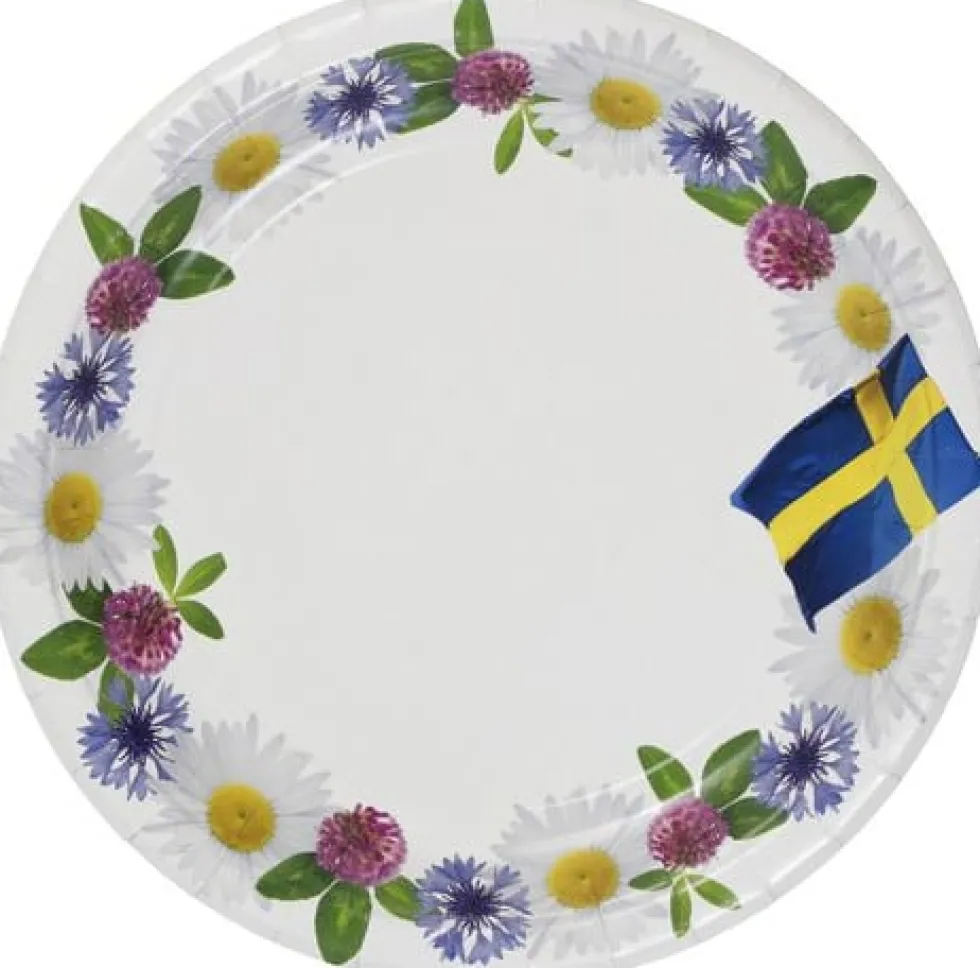 Tallrik blommor 23cm FSC 8/fp