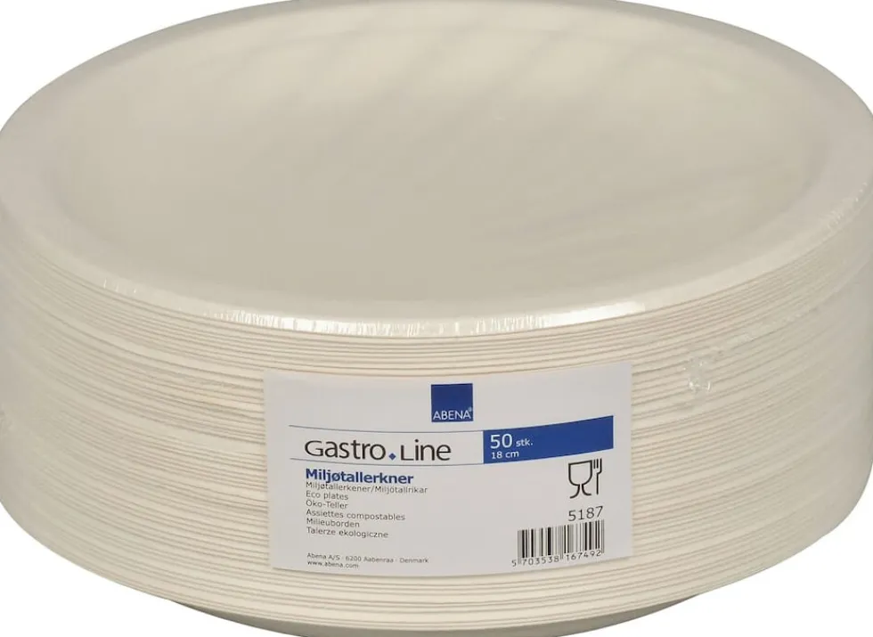 Tallrik Miljö Bagasse 18 cm 50/fp