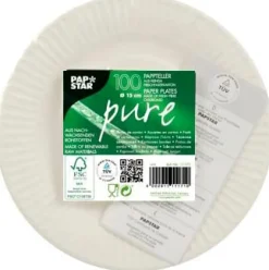 Tallrik PURE papper Ø150mm vit 100/fp