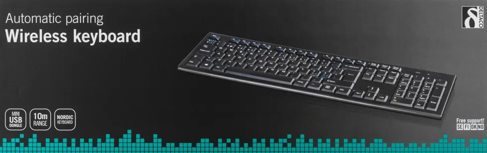 Tangentbord DELTACO TB-122 trådlöst slim svart