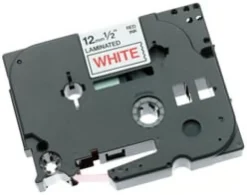 Tape BROTHER TZE232 12mm Röd på Vit