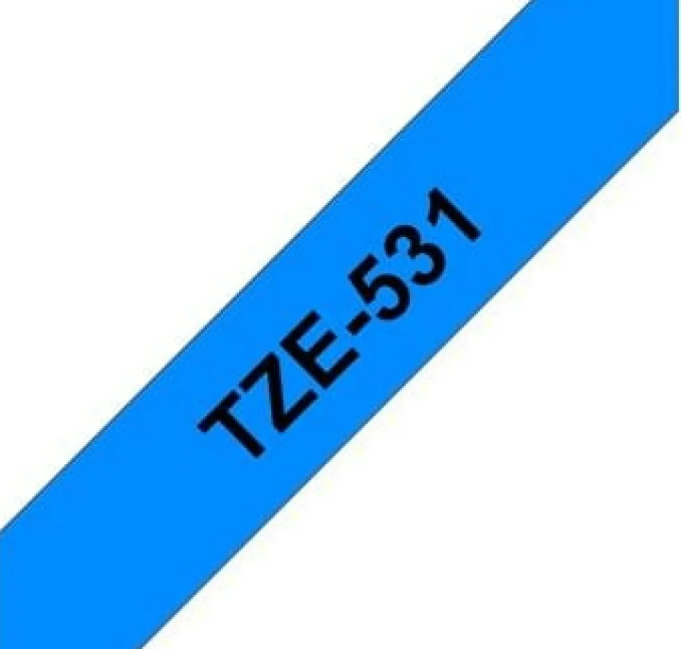 Tape 12mm TZe-531 svart på blå