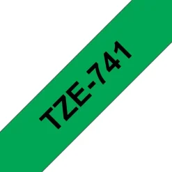 Tape 18mm TZe-741 svart på grön