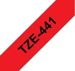 Tape 18mm TZe-441 svart på röd