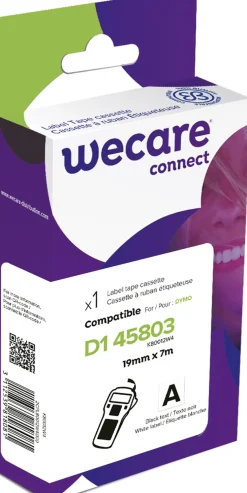 Tape WECARE 19mm svart på vit