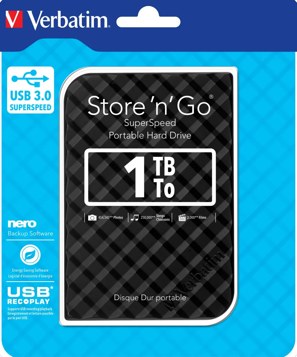 1TB Hard Drive 2,5'' Store ´N´ Go USB 3.0, Black (Gen.2)