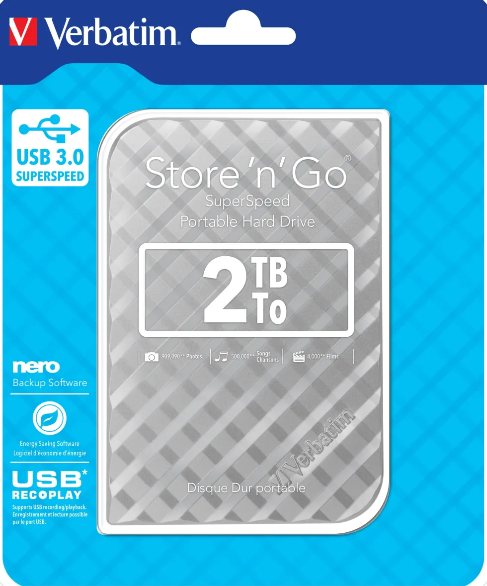 2TB Hard Drive 2,5'' Store N Go USB 3.0, Silver (Gen.2)