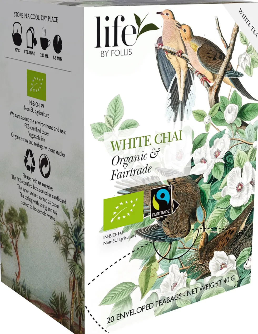Te LIFE BY FOLLIS Vitt chai 20/fp