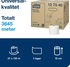 Toalettpapper Mid-Size T6, 1-lag, 27/FP