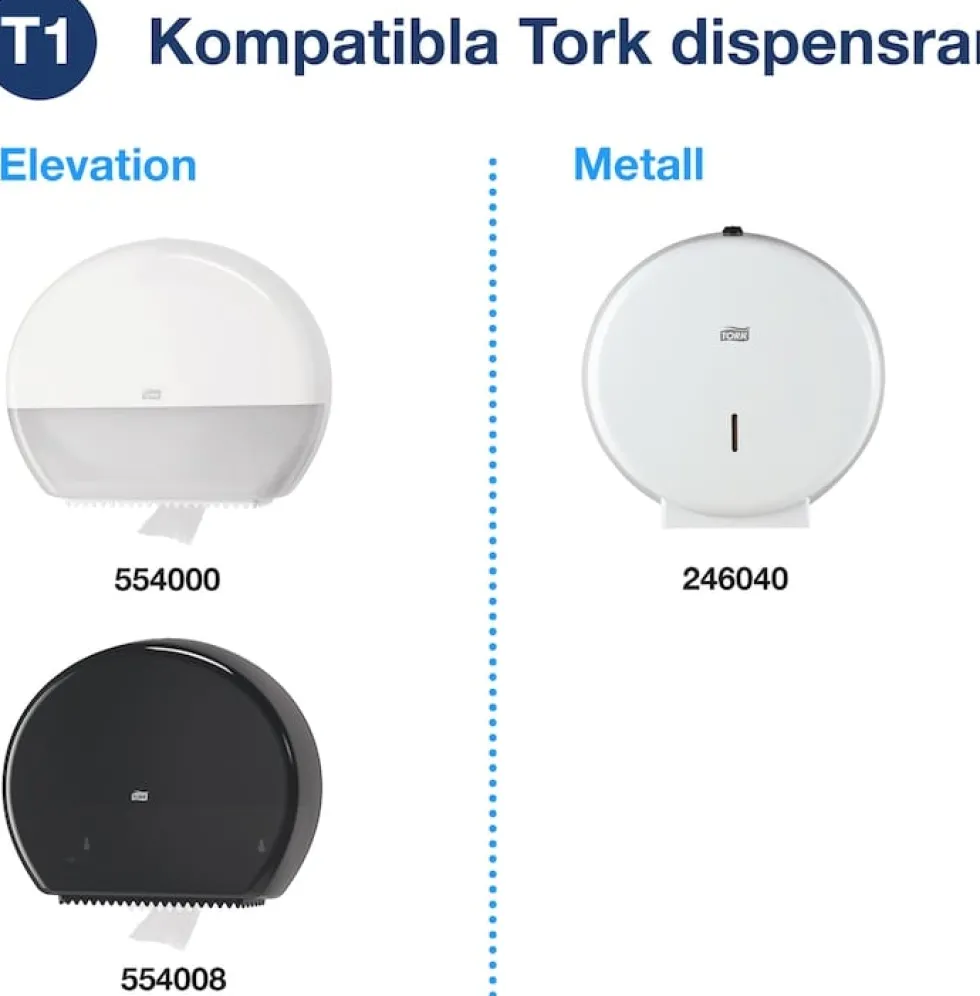 Toalettpapper TORK Jumbo Premium T1, 2-lag, soft, 6/FP