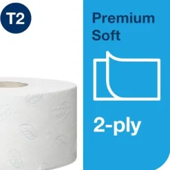 Toalettpapper TORK Mini Jumbo Premium T2, 2-lag, soft, 12/FP