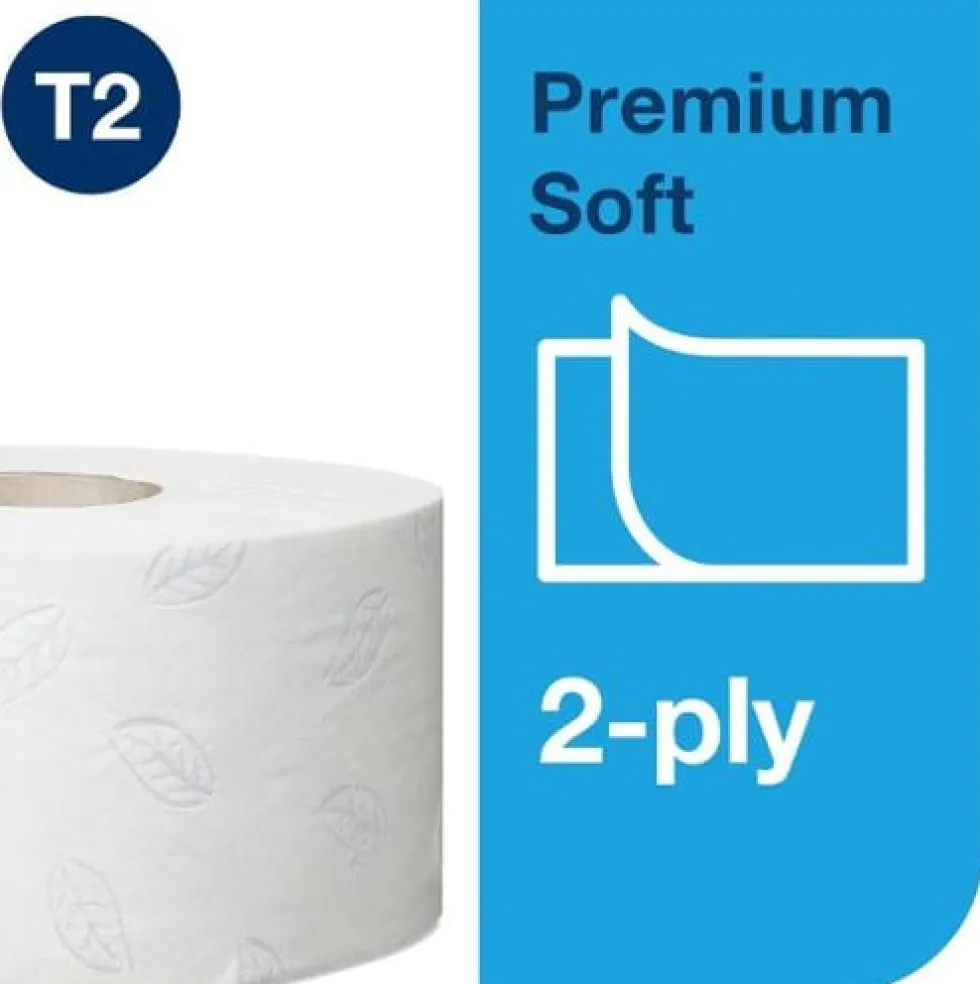 Toalettpapper TORK Mini Jumbo Premium T2, 2-lag, soft, 12/FP