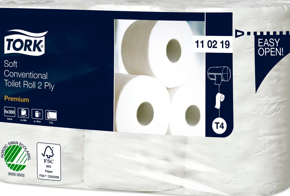 Toalettpapper TORK Premium T4, 2-lag, 50.4m, vit, 6/FP