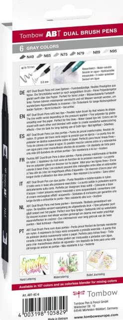 Tombow ABT Dual Brush 6C-6 Grey colors carton (6)