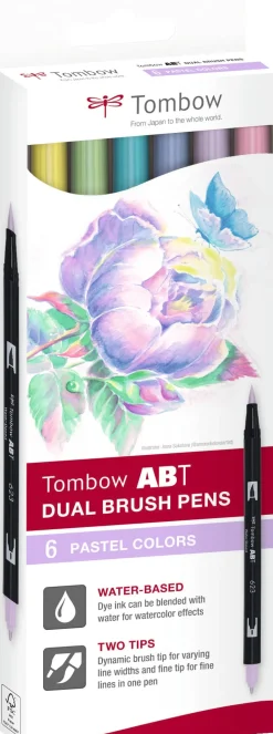 Tombow ABT Dual Brush 6C-2 Pastel carton (6)