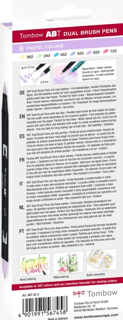 Tombow ABT Dual Brush 6C-2 Pastel carton (6)