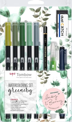 Tombow ABT Dual Brush set Greenery (9)