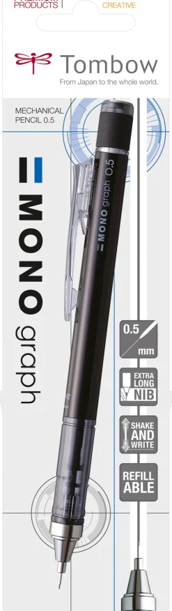Tombow stiftpenna MONO graph 0,5 svart blister