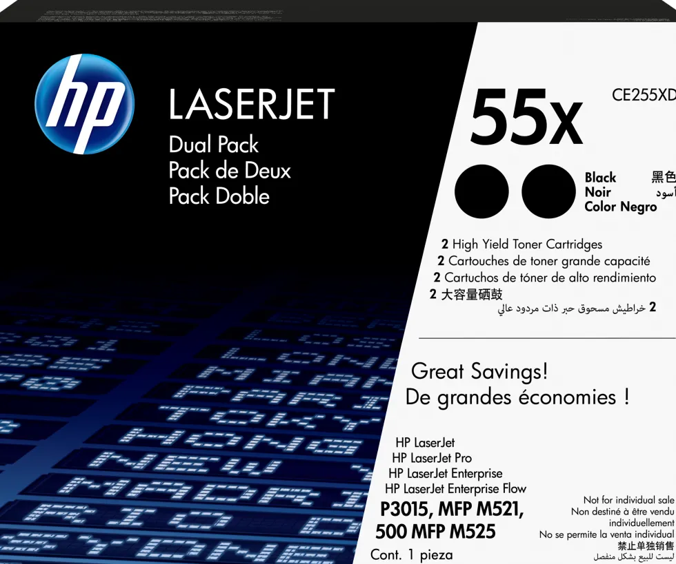 Toner HP CE255XD 55X 25K Svart 2/FP