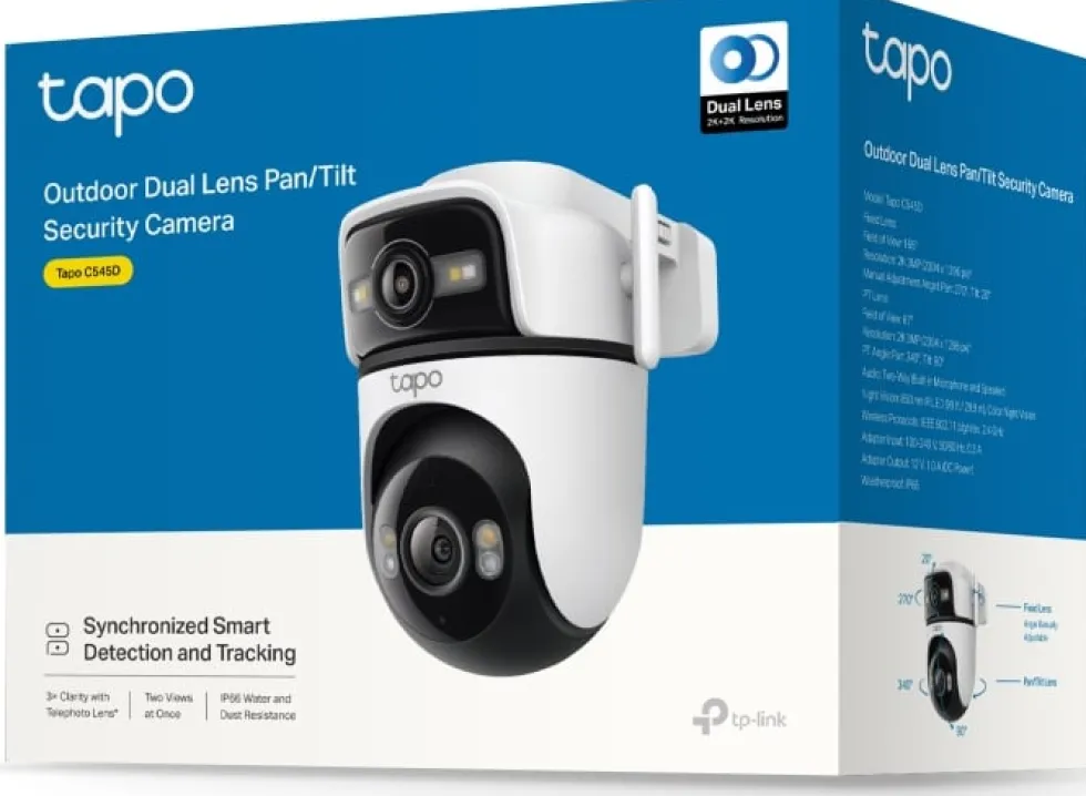 TP-Link Tapo C545D Outdoor Dual Lens Pan/Tilt Security Camer