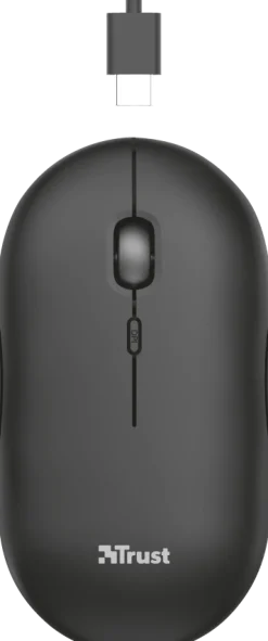 Trust Puck Wrl Rchrgable Mouse, Black