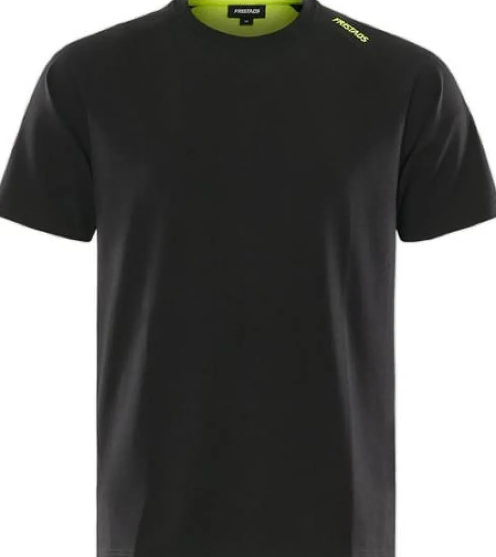 T-shirt heavy FRISTAD 7553 L svart/gul