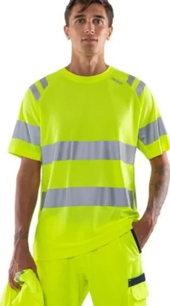 T-shirt varsel FRISTADS 7860 gul kl3 L