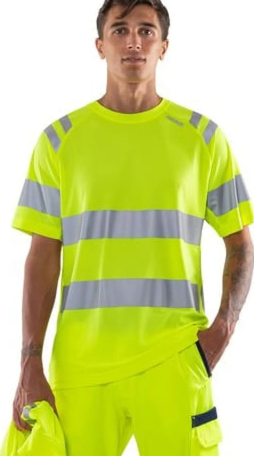 T-shirt varsel FRISTADS 7860 gul kl3 L
