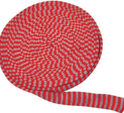 Tubstickad Väv Grå/Röd, bredd 3 cm