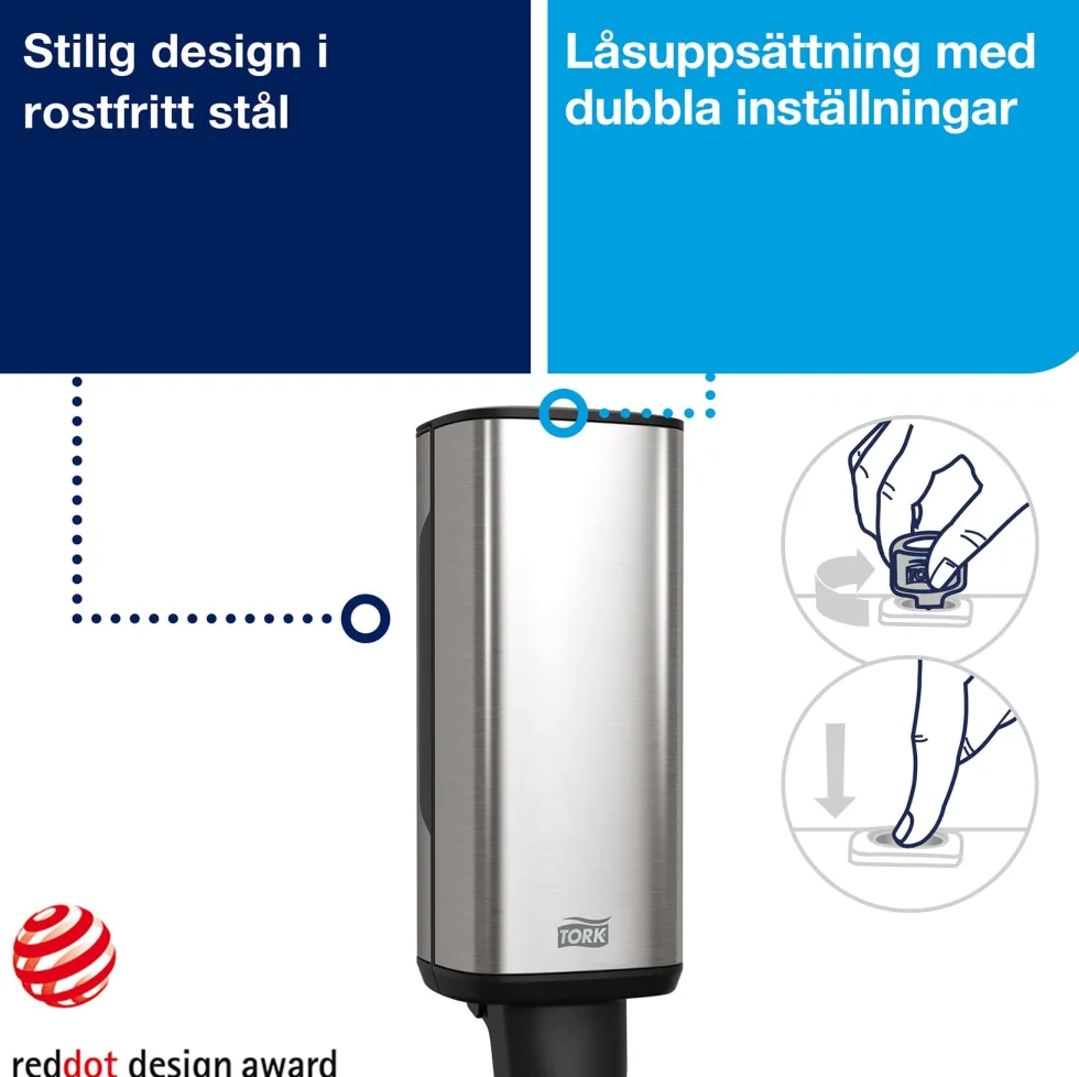 Tvåldispenser Skumtvål TORK S4, rostfri