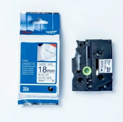 TZe tape 18mmx3m fabric tape blue/white