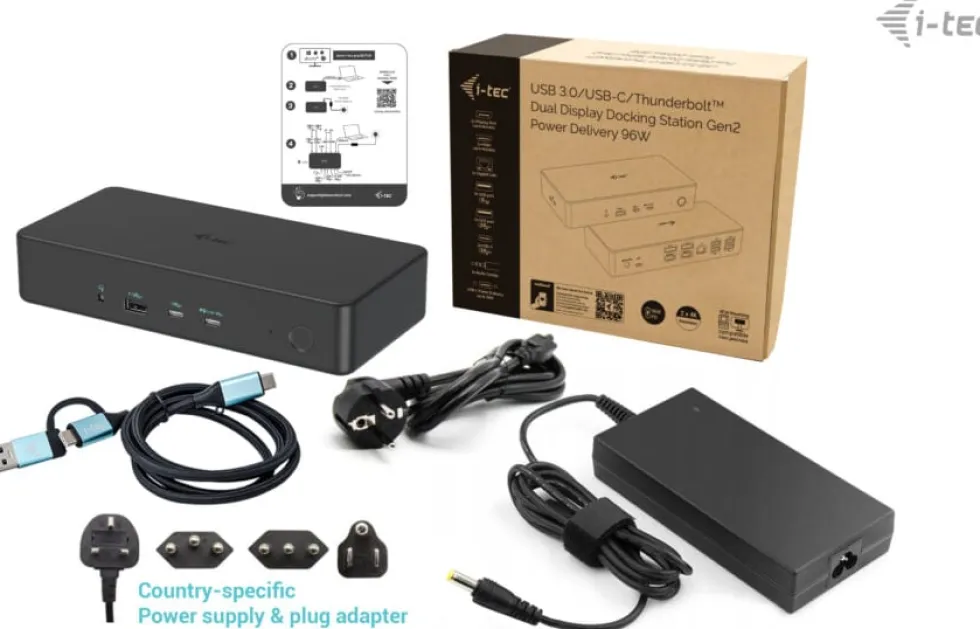 Univ dual dock 2xDP 2xHDMI 2xUSB-C 5xUSB-A GLAN 100W PD