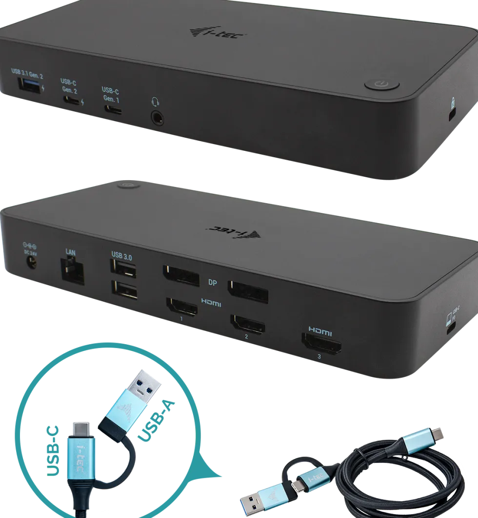 Univ triple dock 2xDP 3xHDMI 2xUSB-C 3xUSB-A GLAN 100W PD