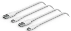 USB-A to USB-C PVC 1m Twin Pack, White