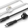 USB-C to USB-C Braided Silicone 1m Twin Pack, White Black Mi