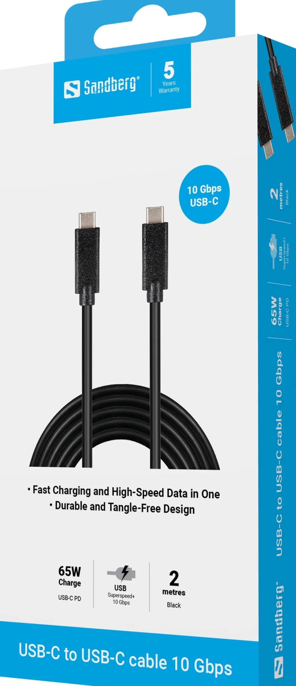 USB-C to USB-C Cable, Black (2m)
