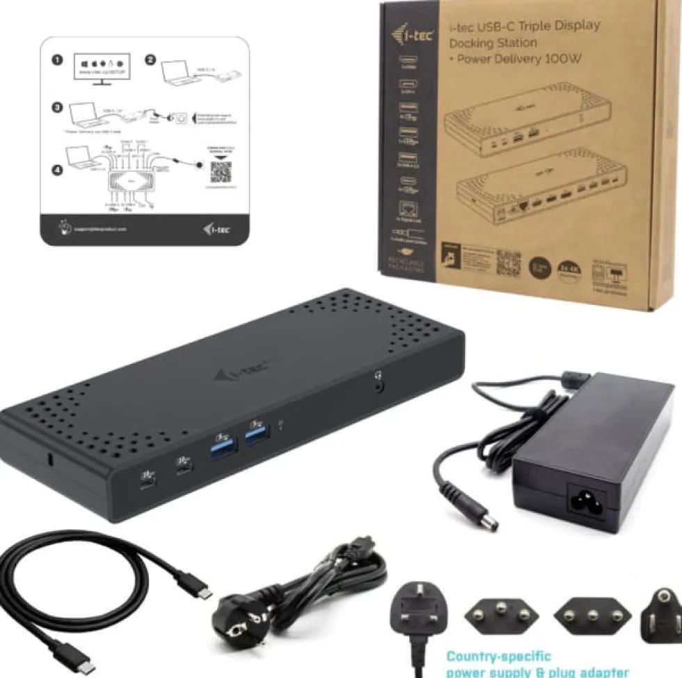 USB-C Triple Display Docking Station Gen 2 + Power Delivery