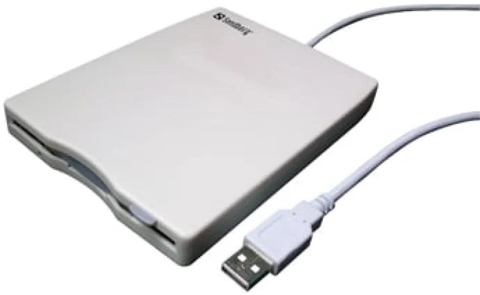 USB Floppy Mini Reader, White/Grey