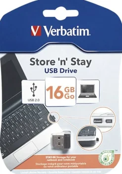 USB 2.0 Store 'n* Stay Nano 16GB, Black