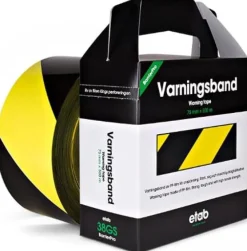 Varningsband 75mmx500m gul/svart