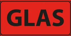 Varningsetikett Glas 1000/rl