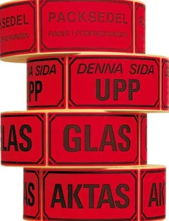Varningsetikett Glas 1000/rl